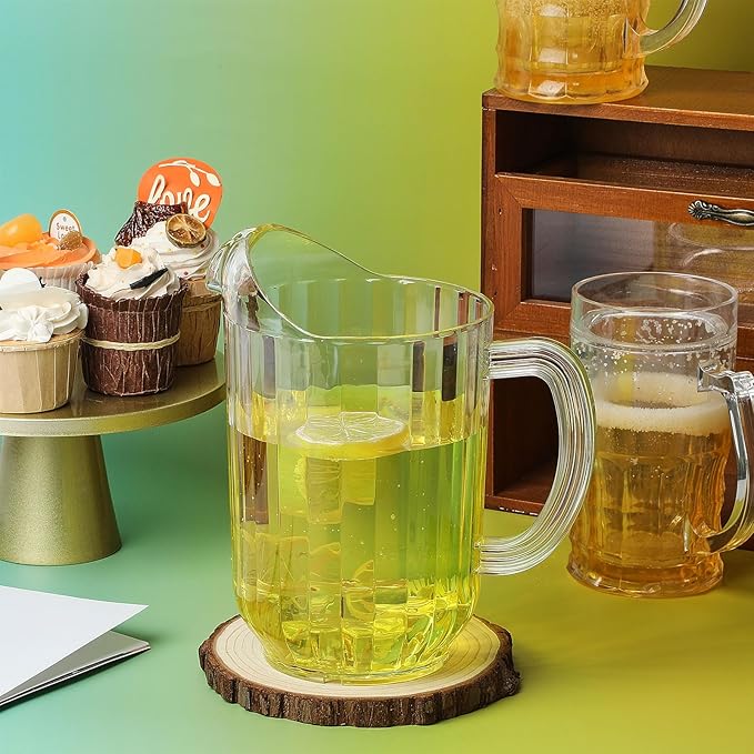 Tessco for you 36 Pcs Plastic Pitchers 60 Ounce Clear Restaurant Jug Large - Image 6