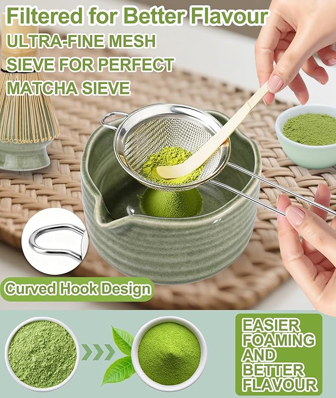 JBER Matcha Whisk Set, Ceramic Matcha Set Includes Matcha Bowl, Matcha Whisk - Image 3