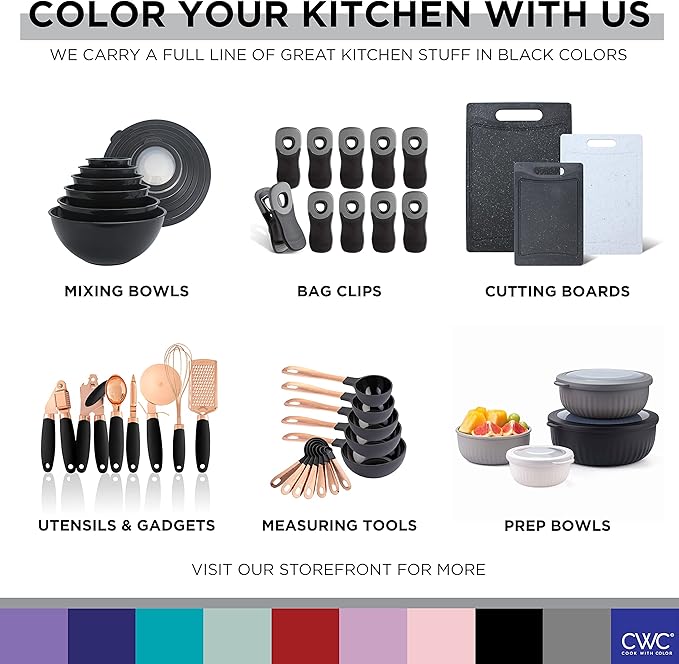 COOK WITH COLOR Nesting Plastic Mixing Bowl Set with Pour Spouts and Handles - Image 8