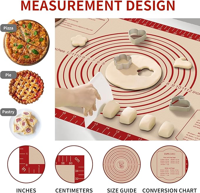 Non Stick Silicone Pastry Mat, Dough Mat - Image 4