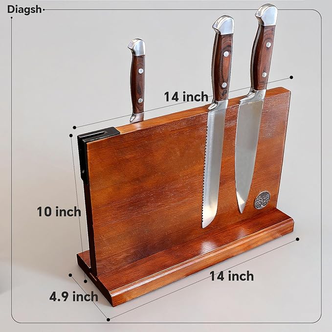 Knife Set with Block, Magnetic Knife Block Set with Knives - Image 2