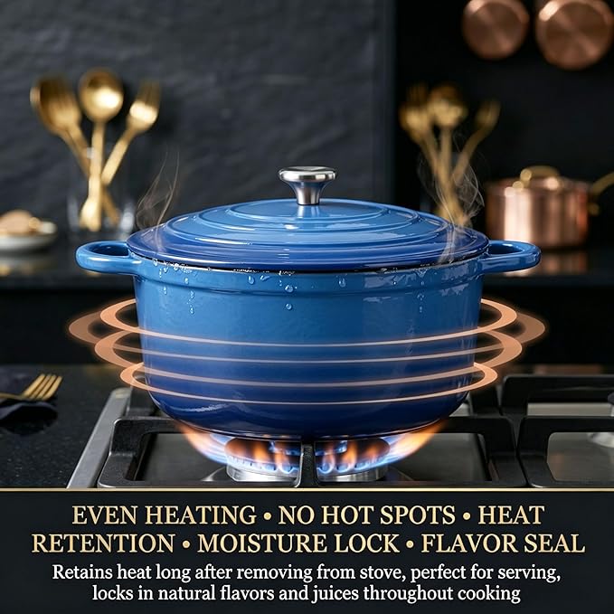 QuliMetal Enameled Cast Iron Cookware Set, 4-Piece Pots and Pans Set - Image 3