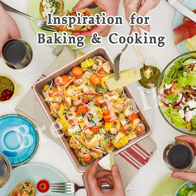 12" x 10" Cookie Sheet Pan Set, 2 Pack Nonstick Baking Sheets, Commercial - Image 4