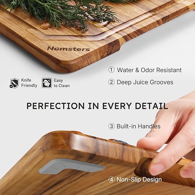 4 Pack Teak Wood Cutting Board Set - Image 5
