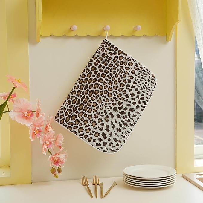 Brown Leopard Print Drying Mat 18x24 Inches - Image 5
