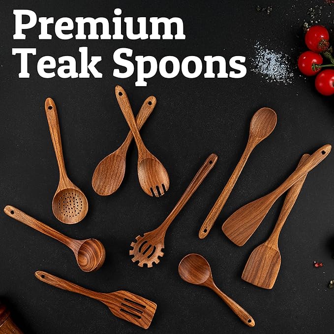 PriorityChef Premium Wooden Salad Servers - Image 7