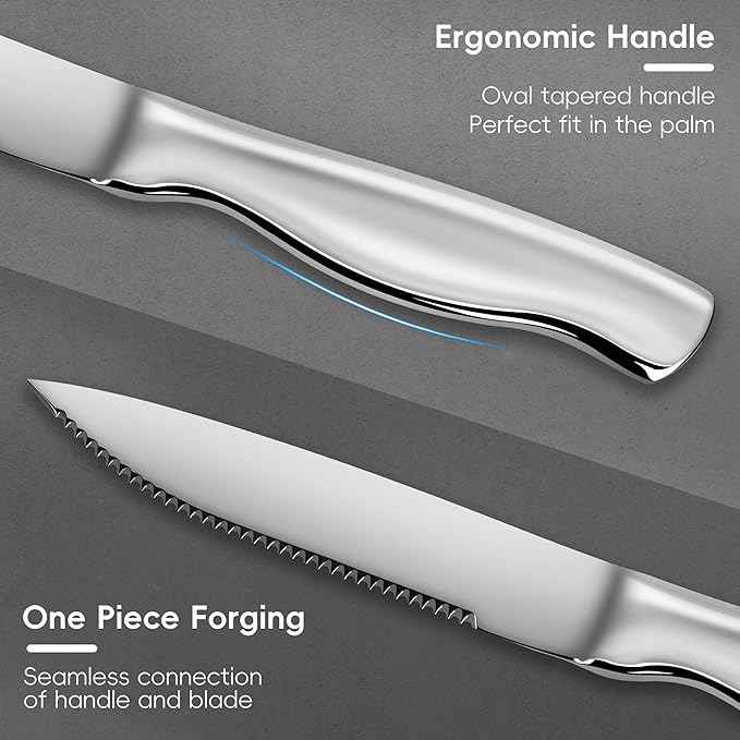 Serrated Steak Knife, Heavy Duty Kitchen Steak Knives, High End Steak Knives - Image 3