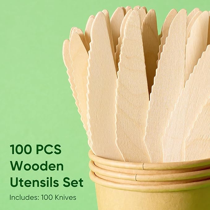 Disposable Wooden Utensils Set, Compostable Utensils, Disposable Cutlery - Image 6