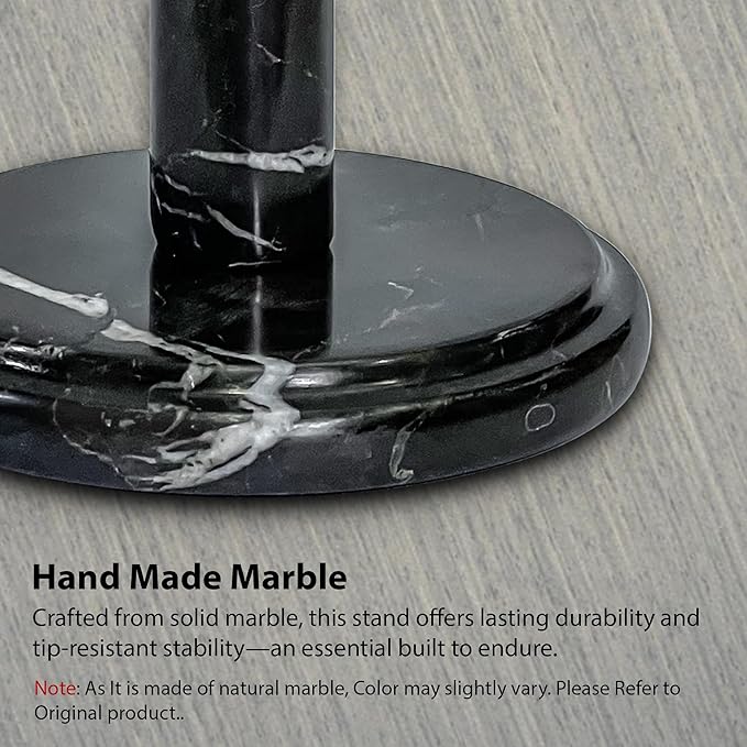 Handmade Black and Gold Marble Paper Towel Holder – Luxury Countertop Stand - Image 8
