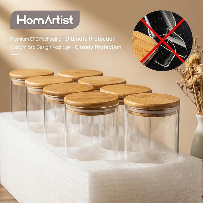 HomArtist Extra Large Glass Flour and Sugar Storage Containers - Image 7