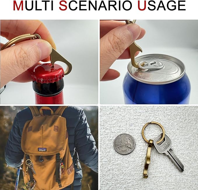 Titanium Bottle Opener, Small Keychain Beer Bottle Opener Can Opener - Image 2