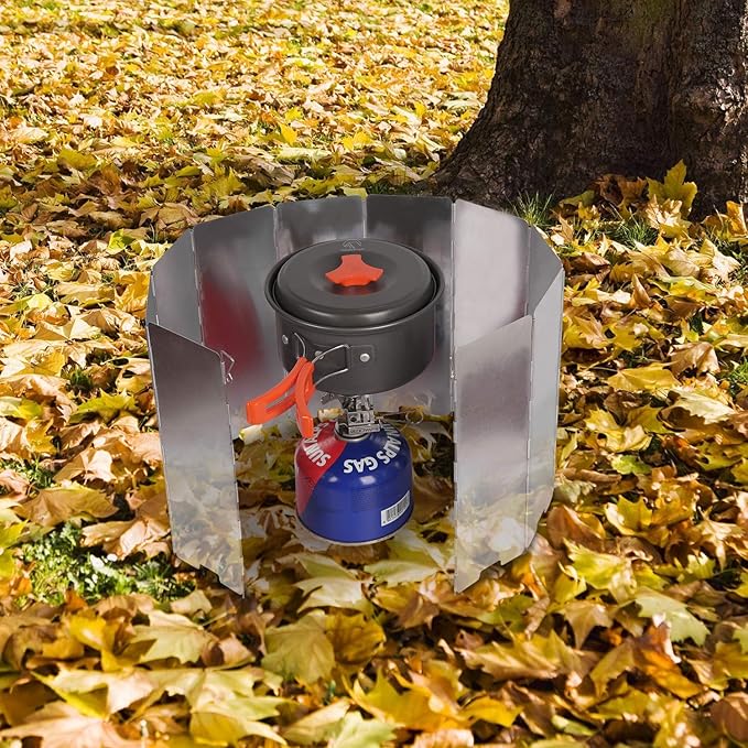 REDCAMP Folding Outdoor Stove Windscreen, Lightweight Butane Burner Windshield - Image 6