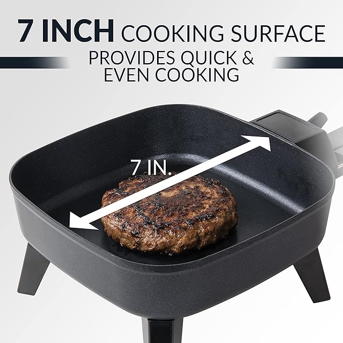 HomeCraft 7-Inch Electric Non-Stick Skillet, Adjustable Temperature Control - Image 4