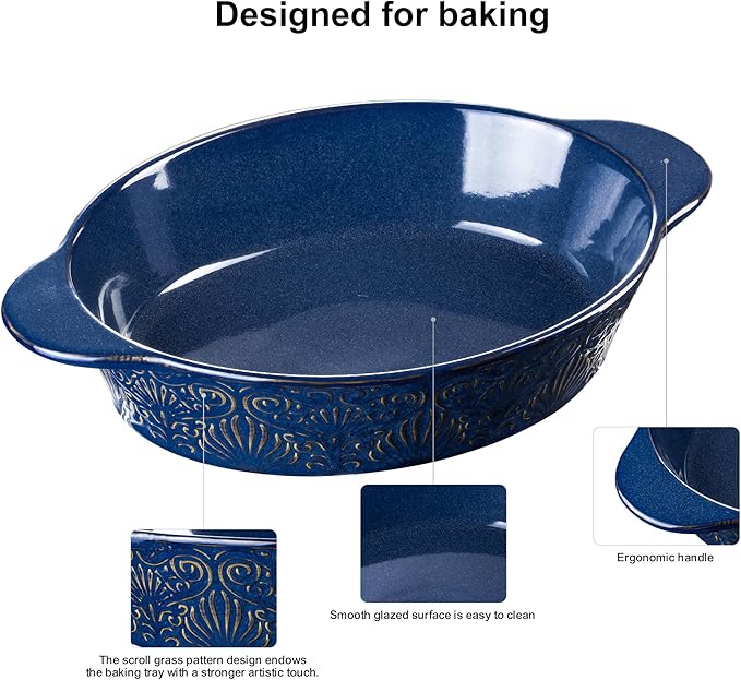 Dafuceramic Casserole Dishes for Oven Sets of 3, Ceramic Oval Baking Dish - Image 5