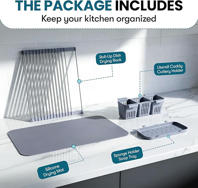Havenity™ Expandable Roll Up Dish Drying Rack - Image 9
