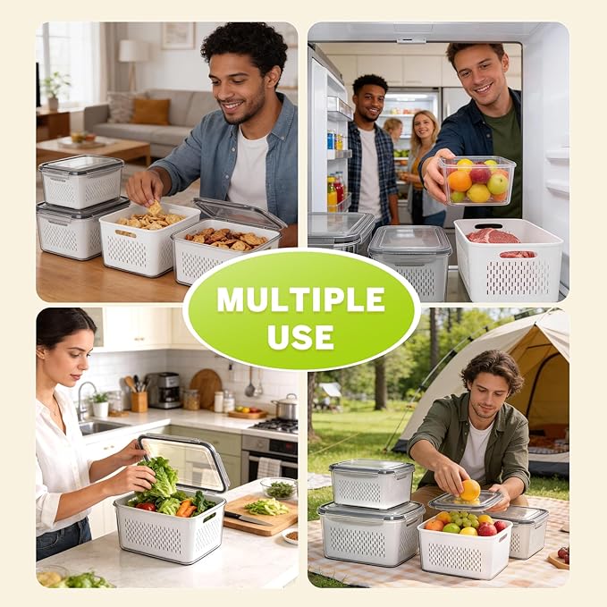 HOMETALL 6 PCS Fruit Storage Containers - Image 7
