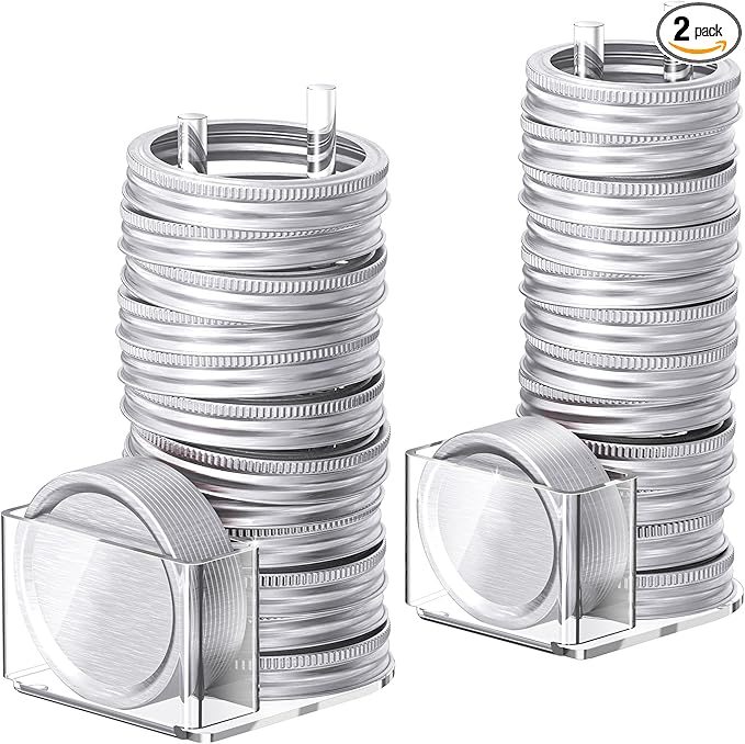 Mason Jar Lid Storage Organizer, Space-Saving Holder by TOWARDFUN