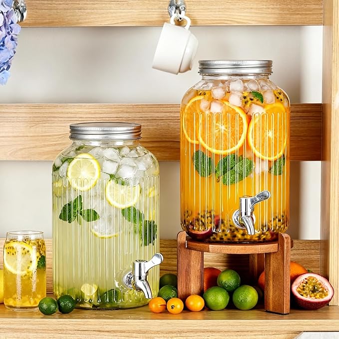 SiliFine 2 Pieces 1 Gallon Plastic Beverage Dispenser - Image 2