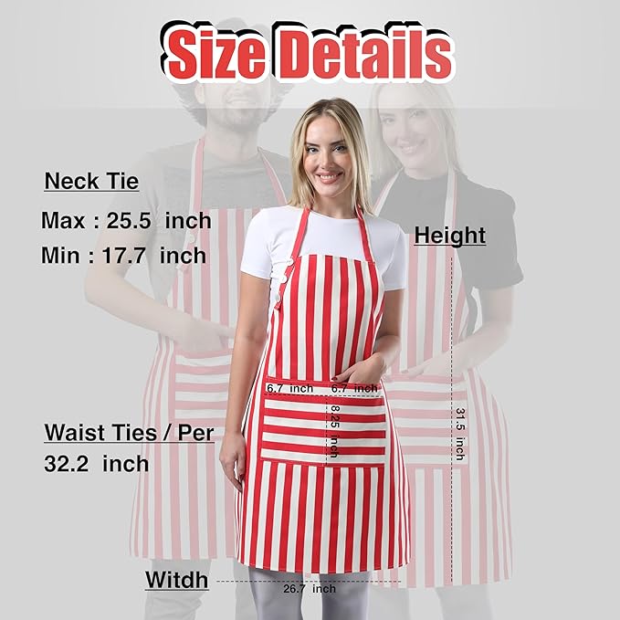 TOSHEX Kitchen Apron Waterdrop Resistant Cotton Apron - Image 6