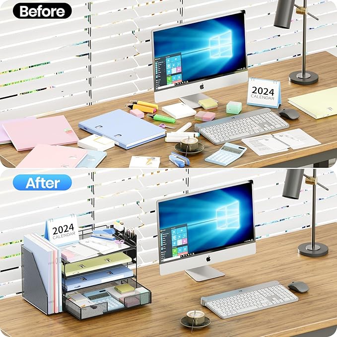 OPNICE Desk Organizer, 4-Tier Desktop File Organizer - Image 3