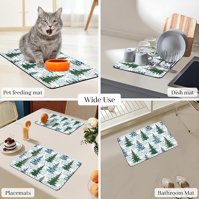 Bloss Christmas Dish Drying Mat, 19x12 Inch Coffee Mat - Image 7