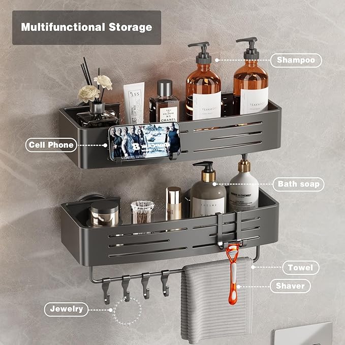 Voldra Shower Caddy Suction Cup, 1 Pack Shower Shelves - Image 5