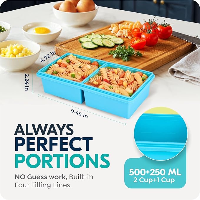Silicone Freezer Trays with Lids, 2 Cup & 1 Cup Soup Container Style Ice Cube - Image 8