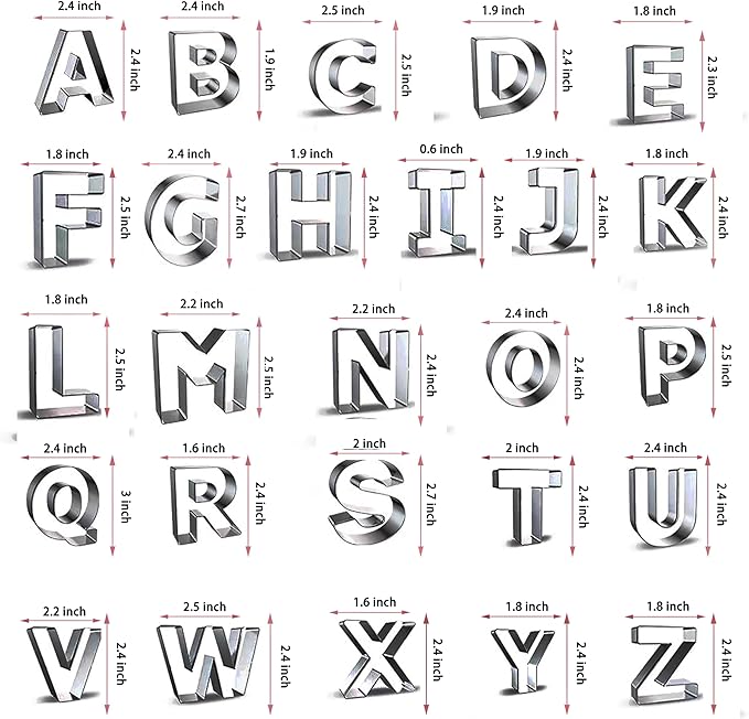 Alphabet Cookie Cutter Tool Set, Birthday Party Decorations - Image 2