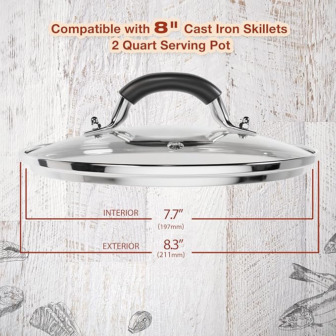 8 Inch Tempered Glass Lid Compatible - Image 2