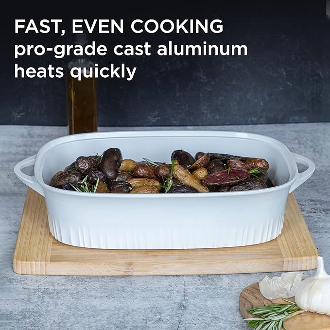 CorningWare QuickHeat 5.7-QT Cast Aluminum Roaster - Image 3