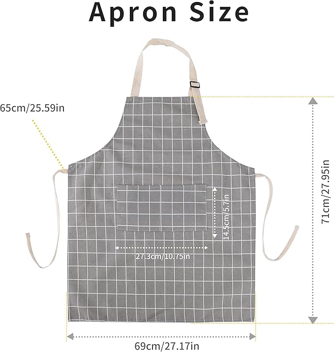 Tosewever 2 Pack Cotton Adjustable Bib Apron - Image 3