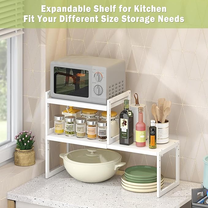 DOLALIKE Expandable Kitchen Countertop Organizer, Stackable Cabinet Shelf - Image 5
