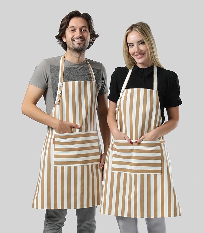 TOSHEX Kitchen Apron Waterdrop Resistant Cotton Apron - Image 7
