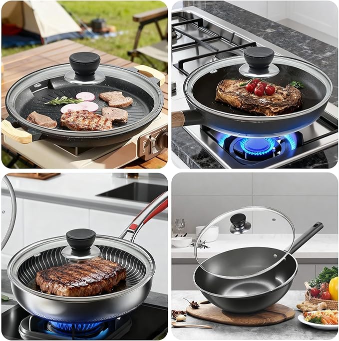 10 Inch Pan Lid, 10 Inch Frying Pan Lids, Tempered Glass Cast Iron Lid - Image 5
