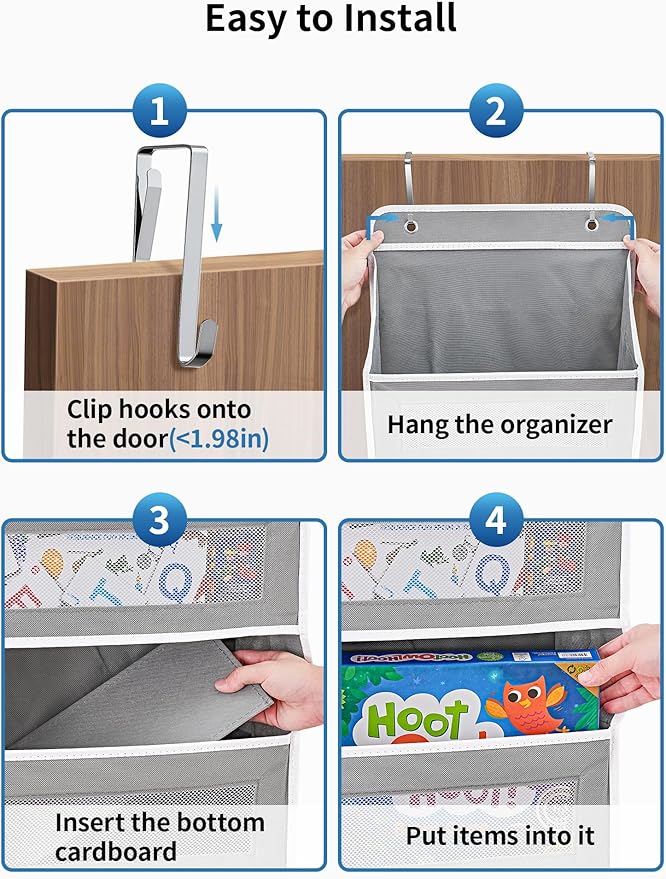 JARLINK Over The Door Organizer Storage, 5 Shelf Hanging Door Organizer - Image 7