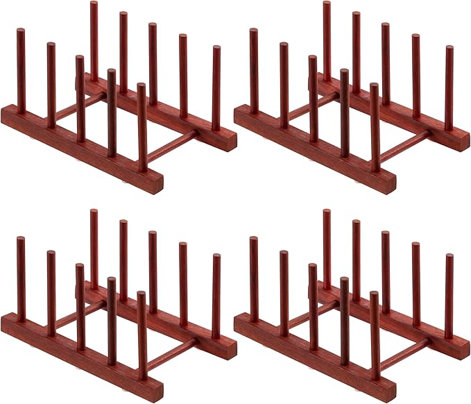 HBlife 4pcs Rosewood Wooden Dish Drying Rack by HBlife