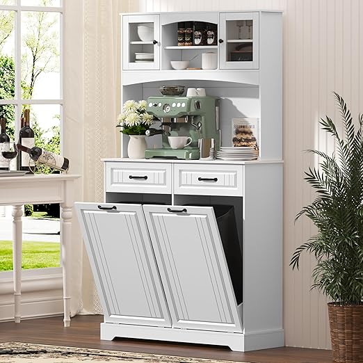 Double 13 Gallon Tilt Out Trash Can Cabinet - Image 7