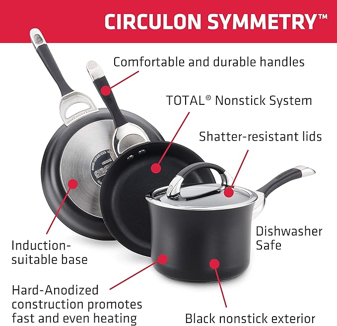 Circulon Symmetry Hard-Anodized Nonstick Induction Casserole Pan - Image 5