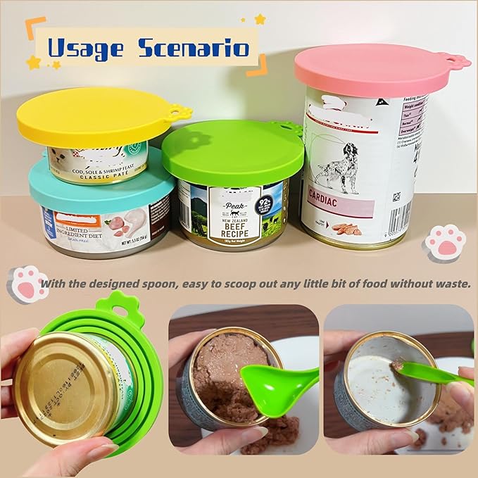 MoPawKT- Silicone Pet Food Can Covers Lids, 3 Inner Diameters 2.6”/3”/3.4” Fits - Image 6