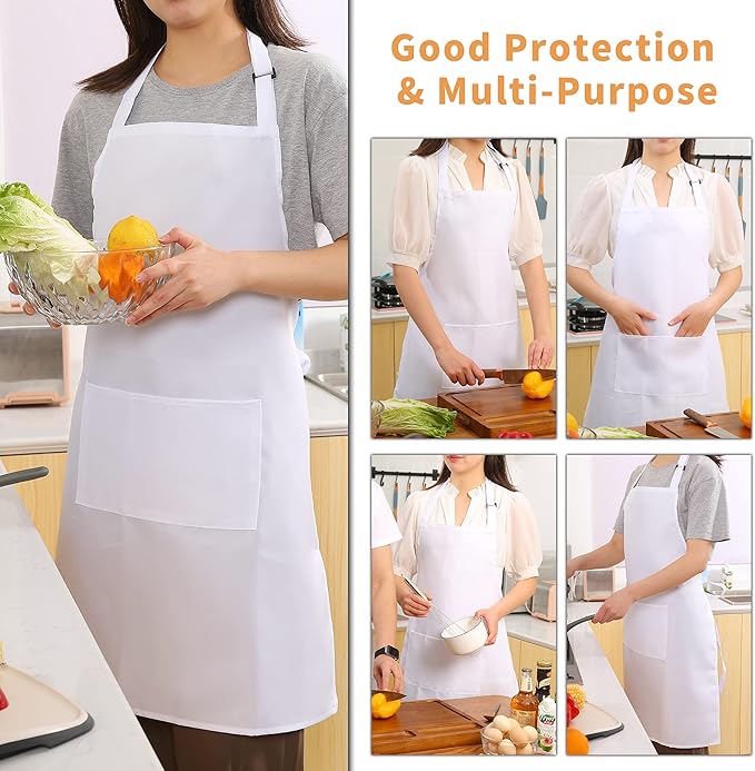 Tosewever 2 Pack Adjustable Bib Apron, Waterdrop Resistant Aprons - Image 8