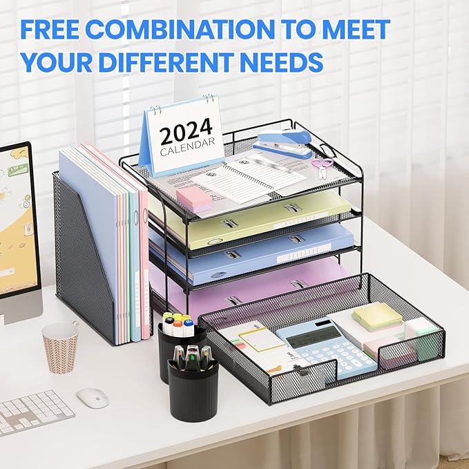 OPNICE Desk Organizer, 4-Tier Desktop File Organizer - Image 2