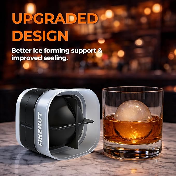 Easy Release Ice Ball Maker Mold, 4 Pack, 2.5 Inch Large Round Ice Cube Mold - Image 4