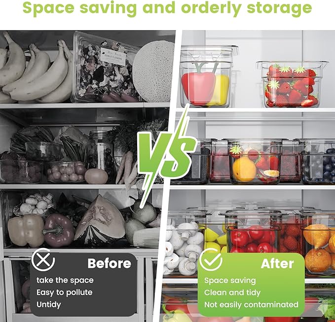 6 Pack Plastic Food Pan with Lid 1/6 Size 6 Inch Deep Restaurant Clear Food - Image 5