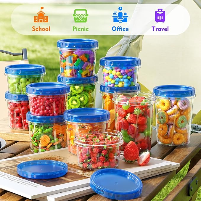 BiuLeon 12 Pack- 34/24/17oz Freezer Storage Containers, Plastic Food Storage - Image 7