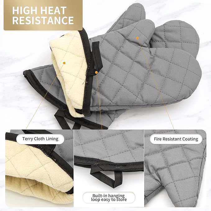 ARCLIBER Oven Mitts 1 Pair of Terry Cloth Lining - Image 6