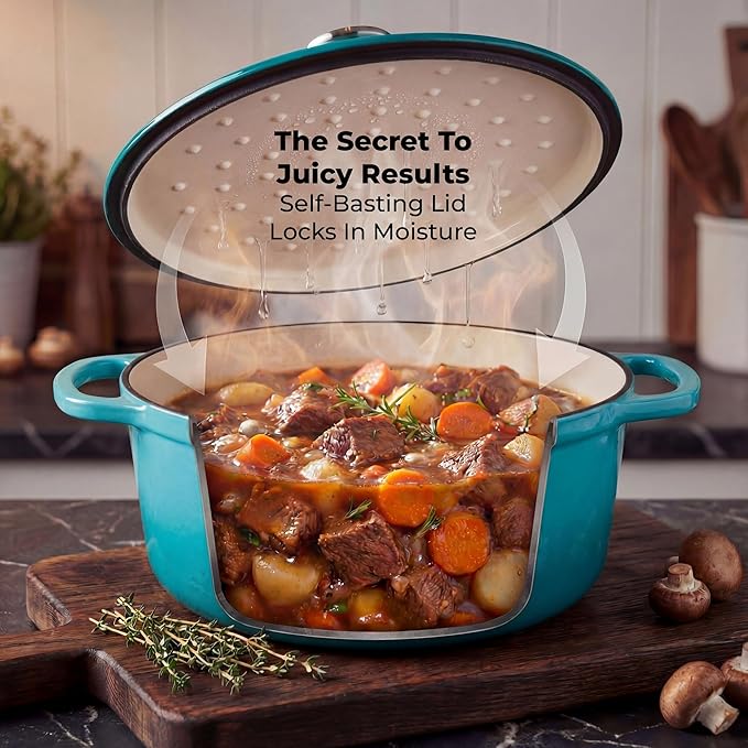 Zulay Kitchen 6 Quart Enameled Cast Iron Dutch Oven Pot - Image 4