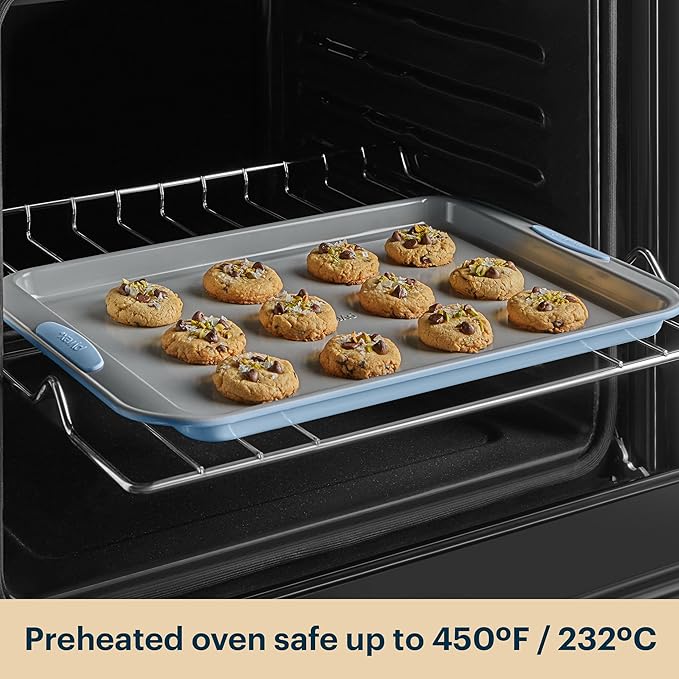 Pyrex 3-Piece Metal Cookie Sheet Bakeware Set, Lightweight Stainless Steel - Image 7