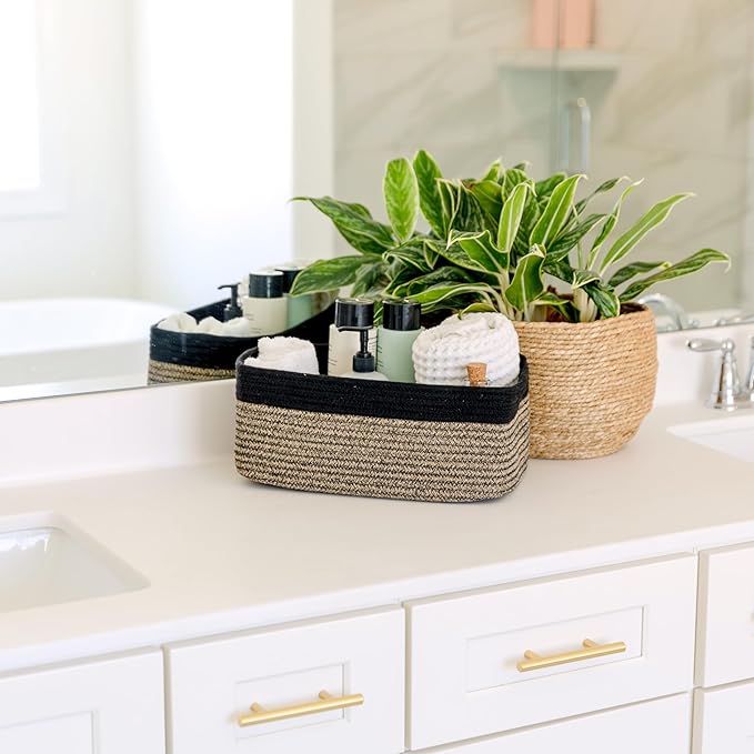 NaturalCozy 13.5”x8.5”x5.5” Rectangle Storage Baskets - Image 5