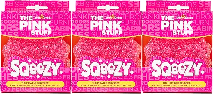 Stardrops – The Pink Stuff – SQeeZY Miracle Scrubber Sponge, Scratch Free by ThePinkStuff