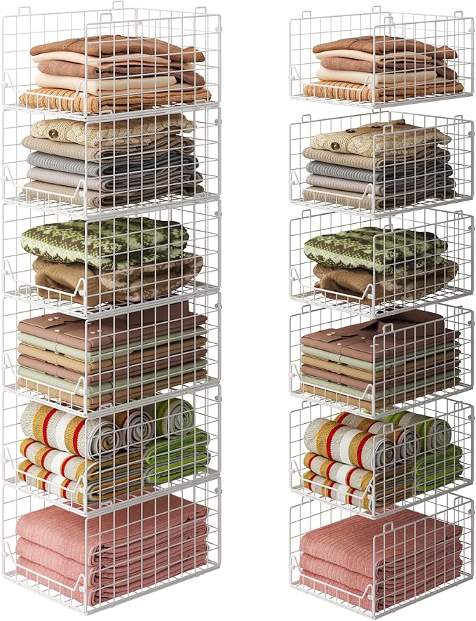 Jakyitvi 6-Tier Closet Shelf Organizer, Metal Stackable Closet Organizers and - Image 3